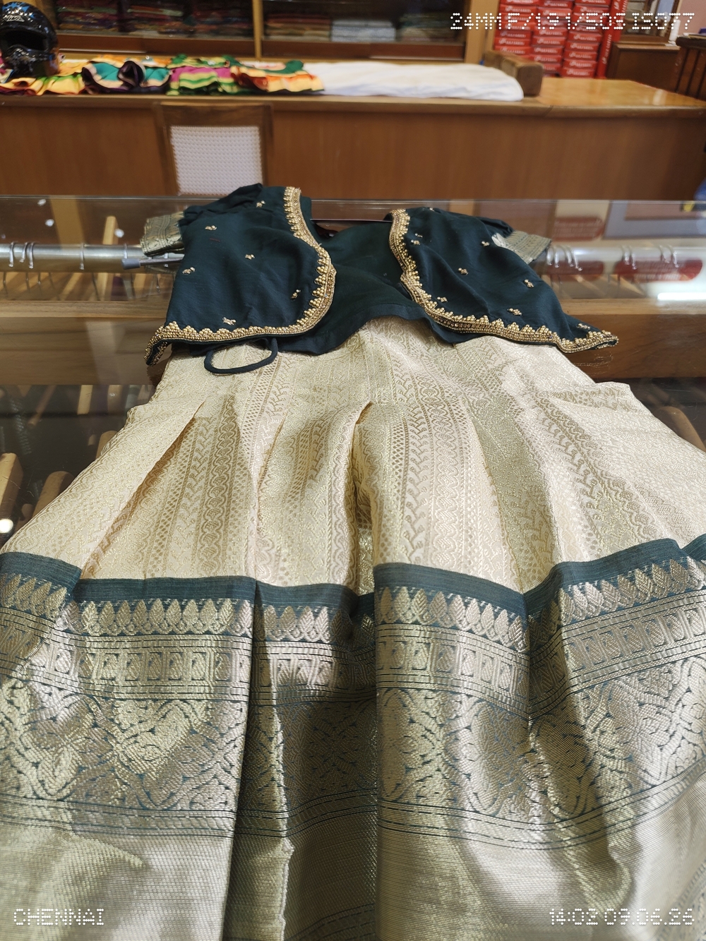 Green & Gold Formal Dress Like New